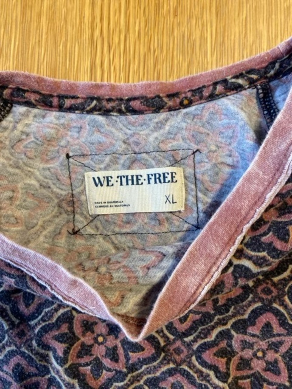 We The Free - Floral Tee in Dusty Rose and black